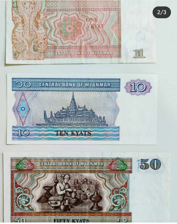 Set of 3 Myanmar note - Image 2