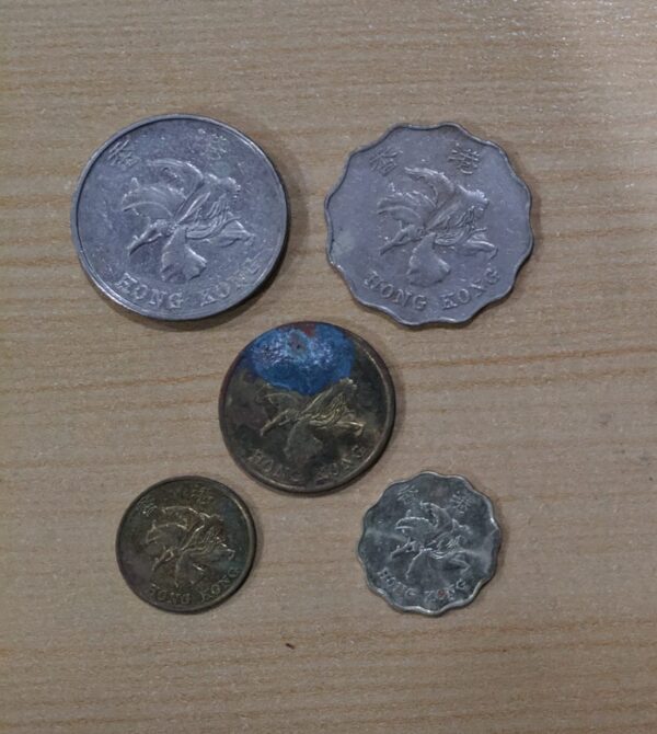 5 different coins of Hongkong - Image 2
