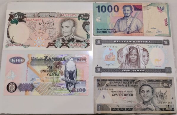 Set of 5 Different banknote