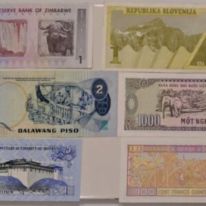 Set of 6 different banknote