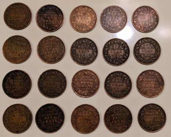 Quarter anna coin