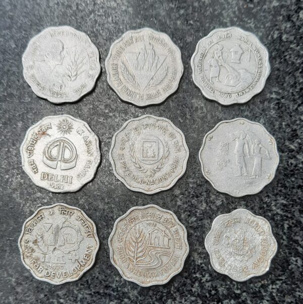 10 Paise 9 different commemorative coin set