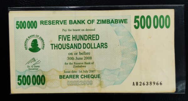 Zimbabwe 500000 dollar Banknote