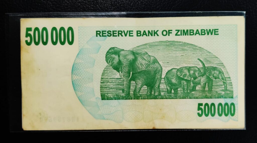 Zimbabwe 500000 dollar Banknote coinsstuff