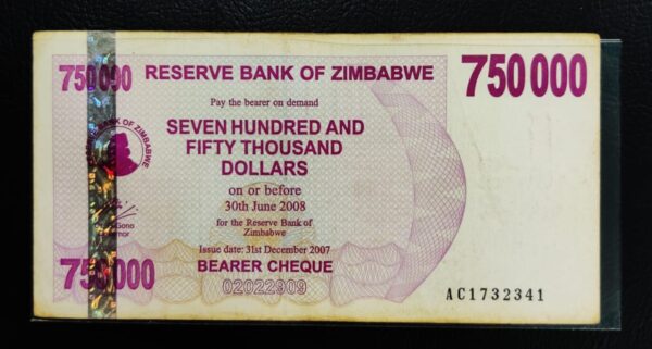 Zimbabwe 750000 Dollars Banknote