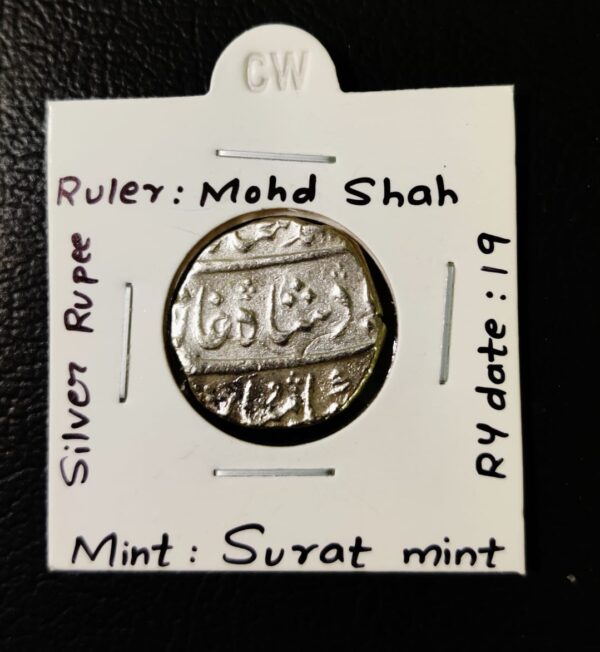 Top Condition Mughal Silver Coin RY 19