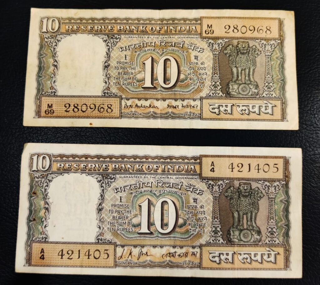 2 Different 10 Rupees Gandhi ji Banknote set - coinsstuff
