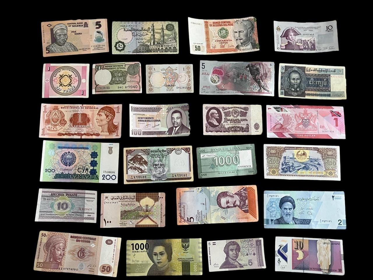 thumbnail image 2 of Uncirculated 50 Different World Banknote Set – Crisp UNC, Includes Country List 2 of 3