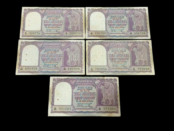10 Rupees Fafda Note B Rama Rao Governor Rare
