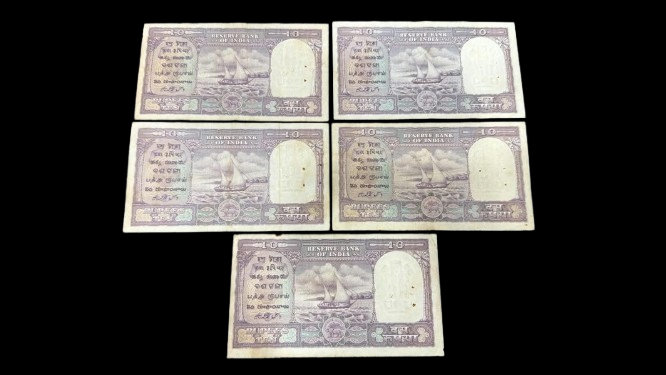 10 Rupees Fafda Note B Rama Rao Governor Rare - Image 2