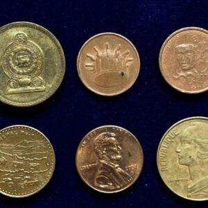 Collectible set of 6 different foreign coins