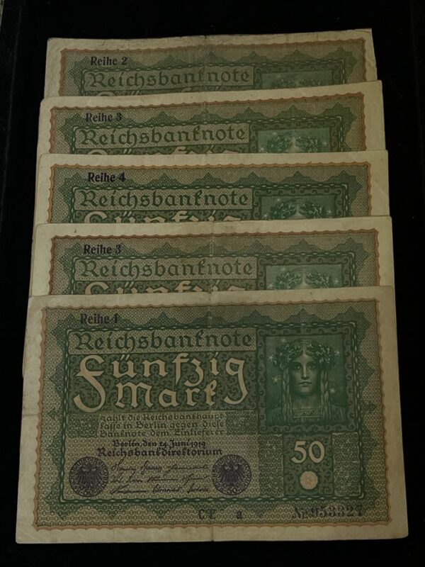 1919 Germany Old Banknote Big Size - Image 2