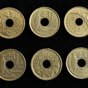 25 Pesetas Spain Hole Coin