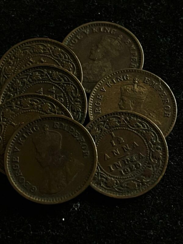 1/12 Anna copper coin of King George V