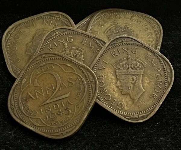 British India 2 Annas King VI