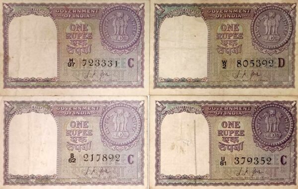 1rs 1957 LK Jha Governor Banknotes