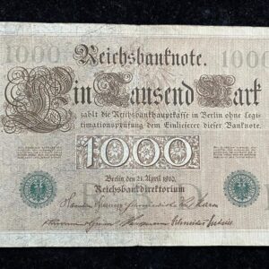 Germany 1000 Mark Year 1910 Very Big Size Banknote