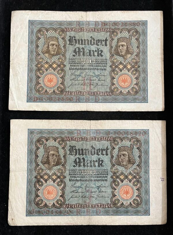 1920 Germany 100 Mark Banknote