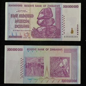 500 Million Dollars Zimbabwe Banknote