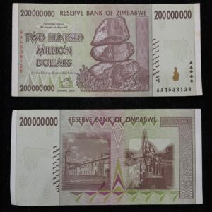 200 Million Dollars Zimbabwe Banknote