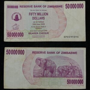50 Million Dollars Zimbabwe Banknote