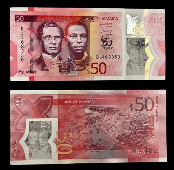 Jamaica 50 Dollars Polymer Note