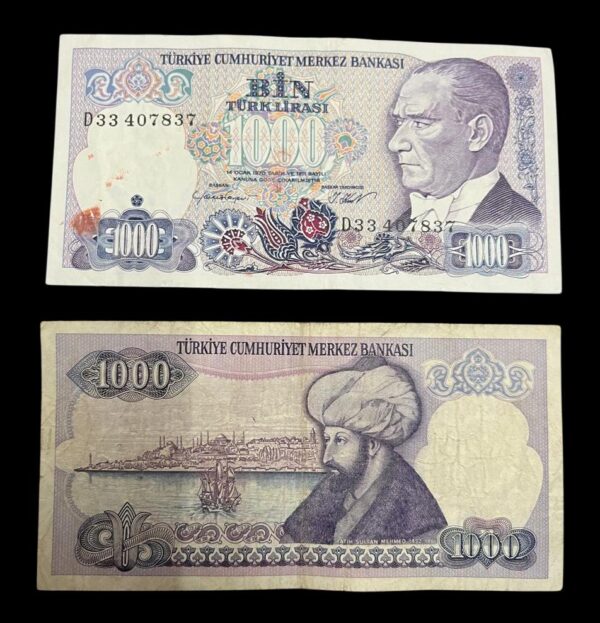 1,000 Turkish Lira Banknote