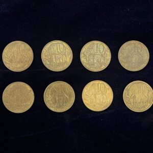 Ethiopia 10 Santeem Coin – Majestic Lion & Ox Design (1996–2004)