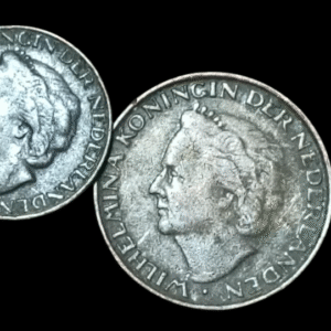 Netherlands 1948 Wilhelmina Bronze Coin Set – 1 Cent & 5 Cents