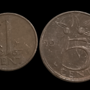 Netherlands Wilhelmina Bronze Coin Set – 1 Cent & 5 Cents