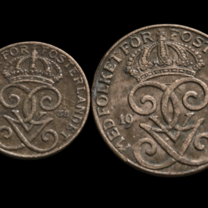 Sweden – Pair of Gustaf V Öre coins (1 Öre & 2 Öre)
