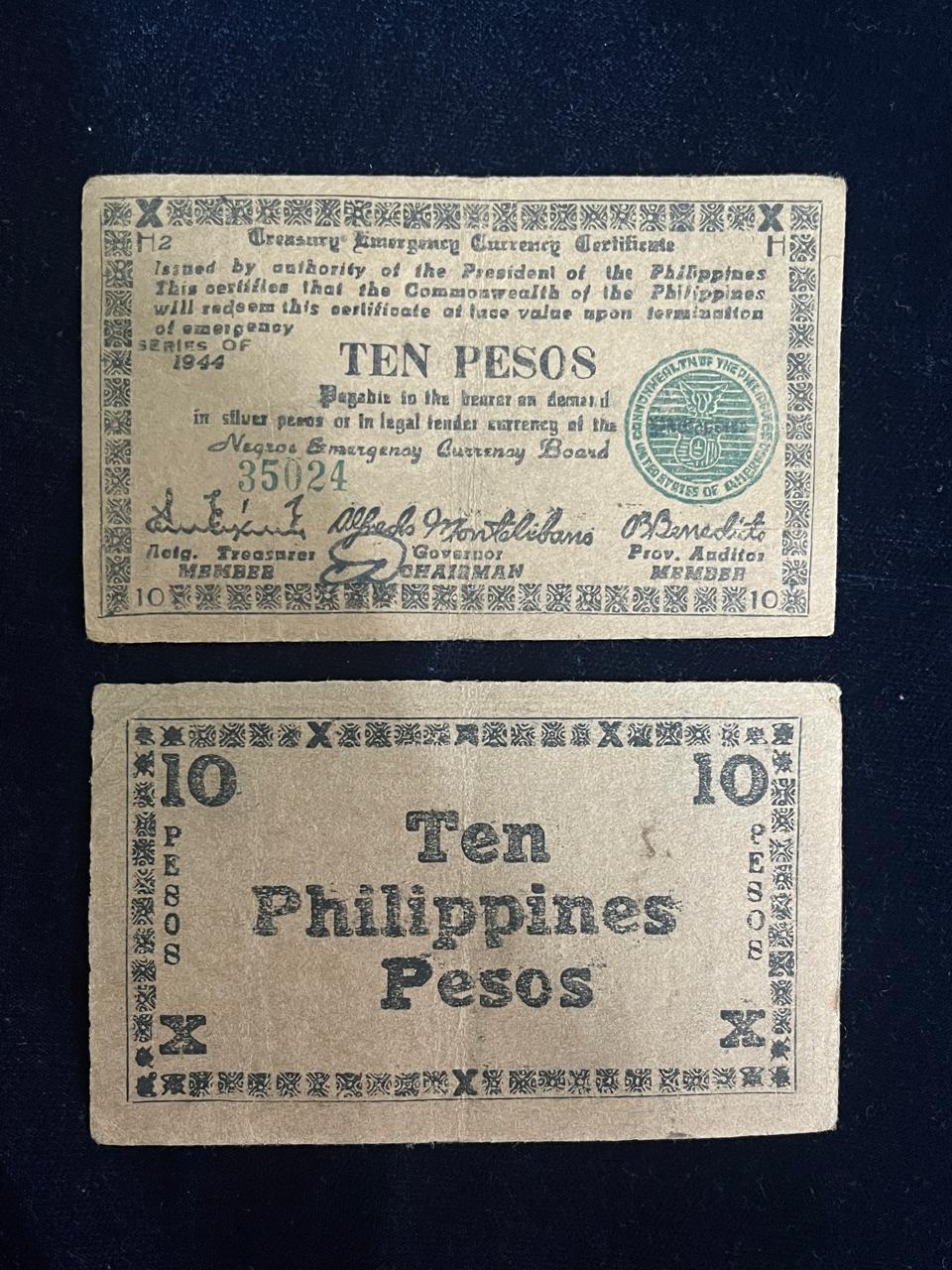 10 Pesos – Negros Oriental Emergency Issue | Philippines (1944–1945)