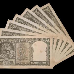 2 Rupees – Reserve Bank of India | Olive Green Half Tiger | UNC