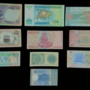 10 different foreign banknotes set – B