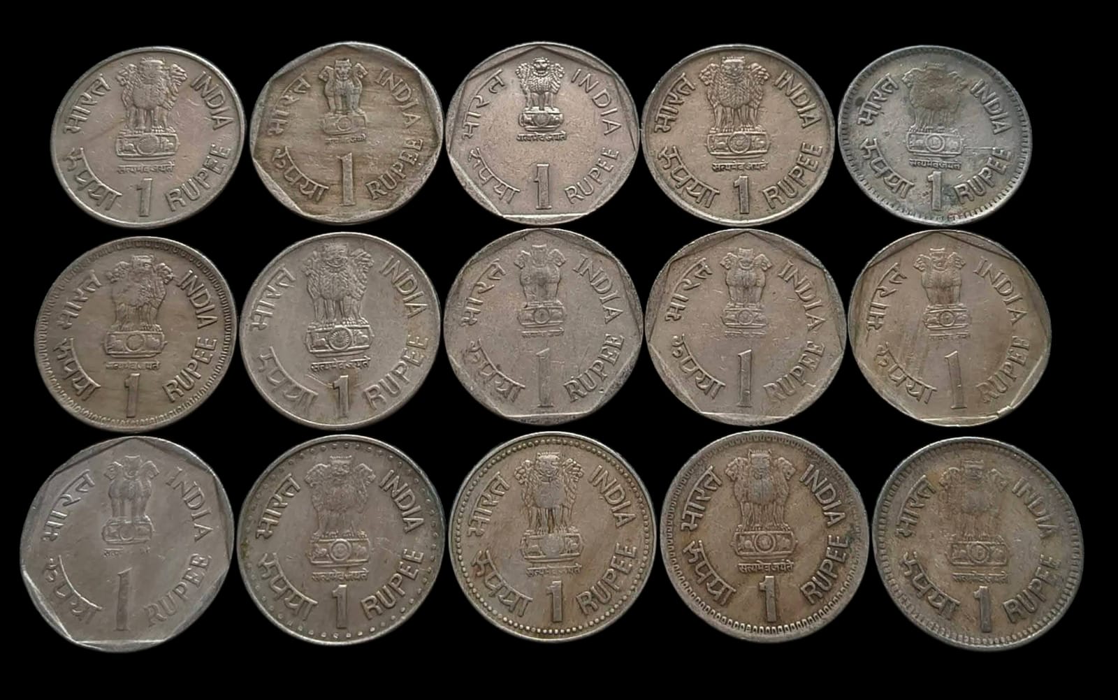1 Rupees Of Different Year Set