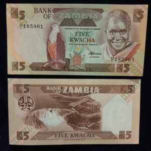 5 Kwacha Banknote Bank Of Zambia UNC