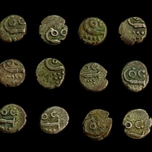 1 Fanam Dutch India Cochin Silver Kali Type