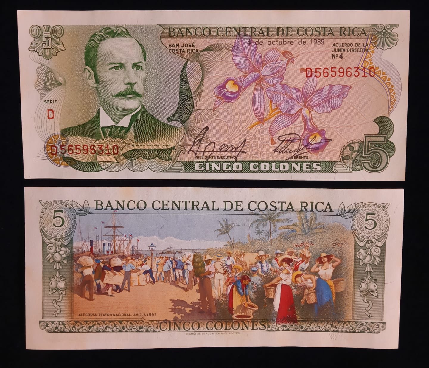 5 Colones Costa Rica UNC